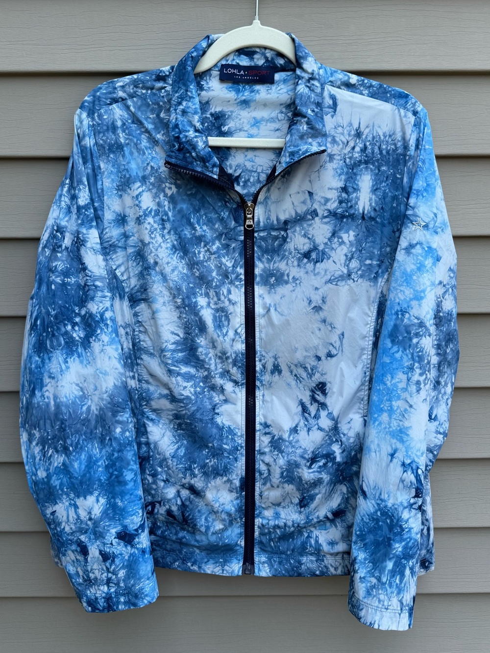 LOHLA SPORT Blue Tie Dye Full Zip Golf Jacket XL Made in Portugal